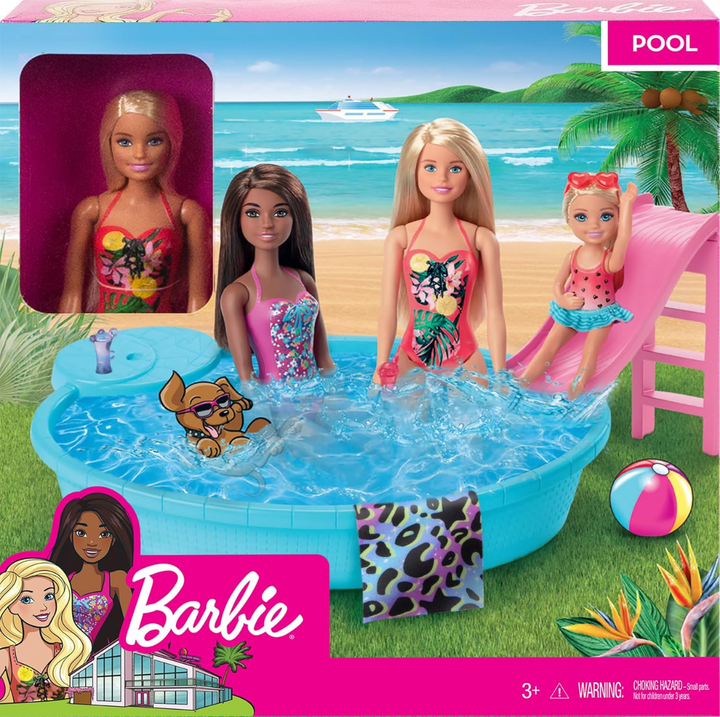 HRJ74 Barbie Pool With Doll (Blonde)