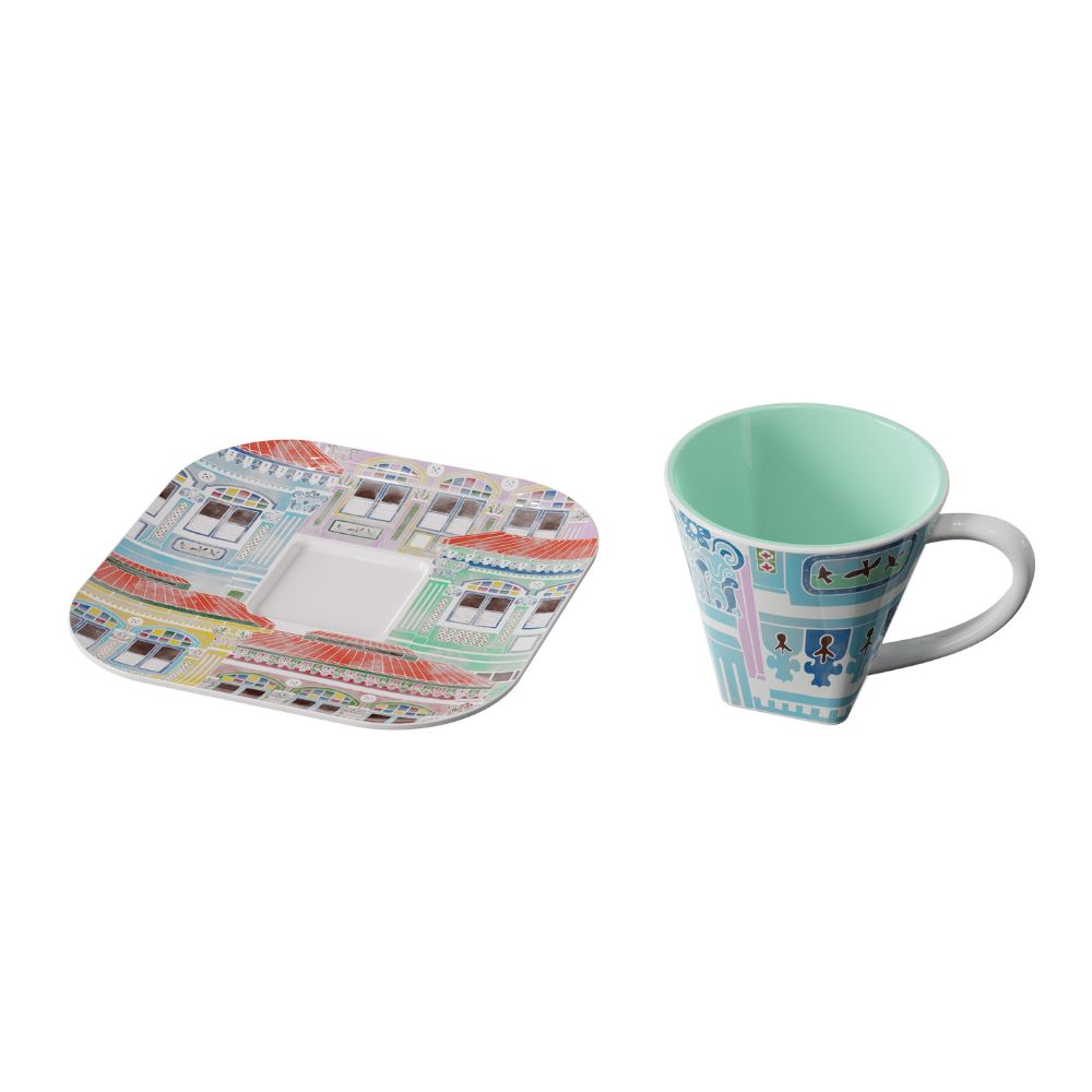 [Pickup Only] Watercolor Joochiat Cup and Saucer 100ml (Green)