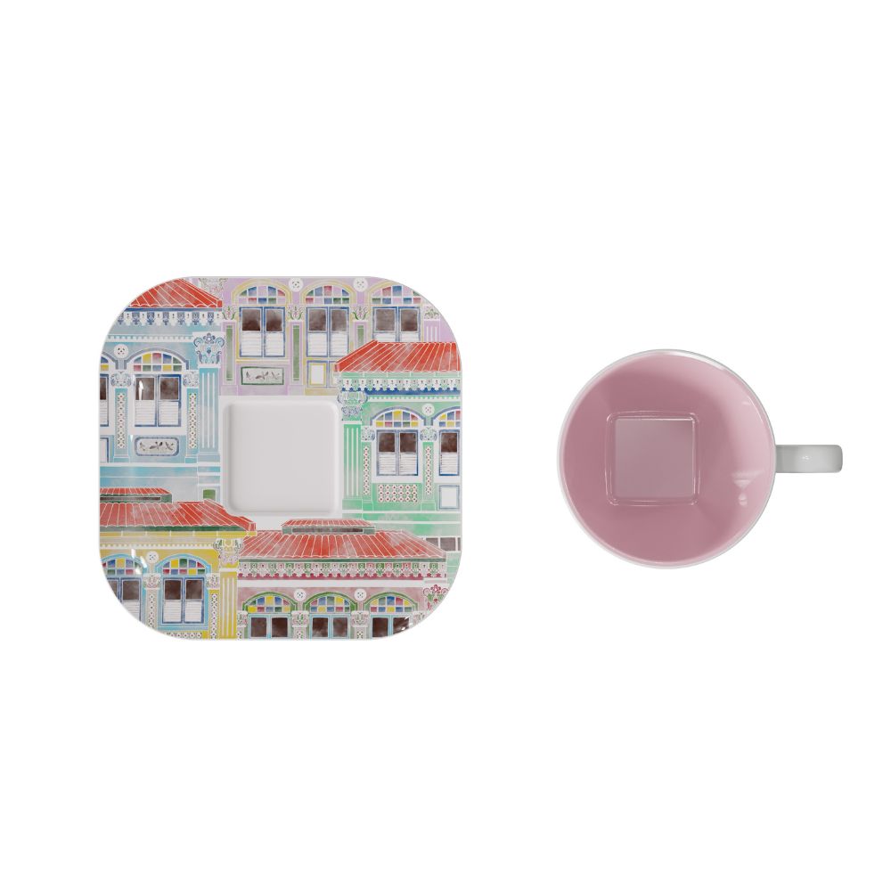 [Pickup Only] Watercolor Joochiat Cup and Saucer 100ml (Pink)