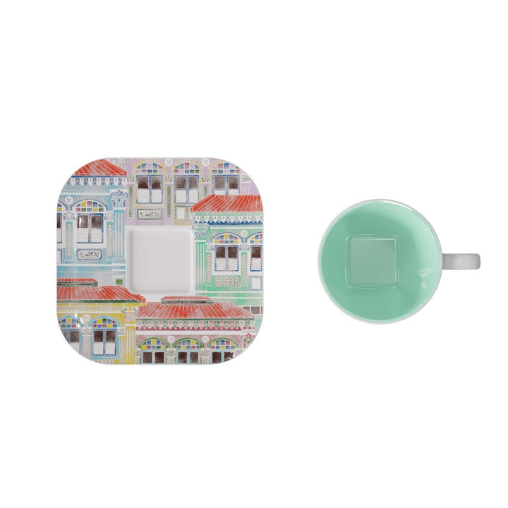 [Pickup Only] Watercolor Joochiat Cup and Saucer 100ml (Green)