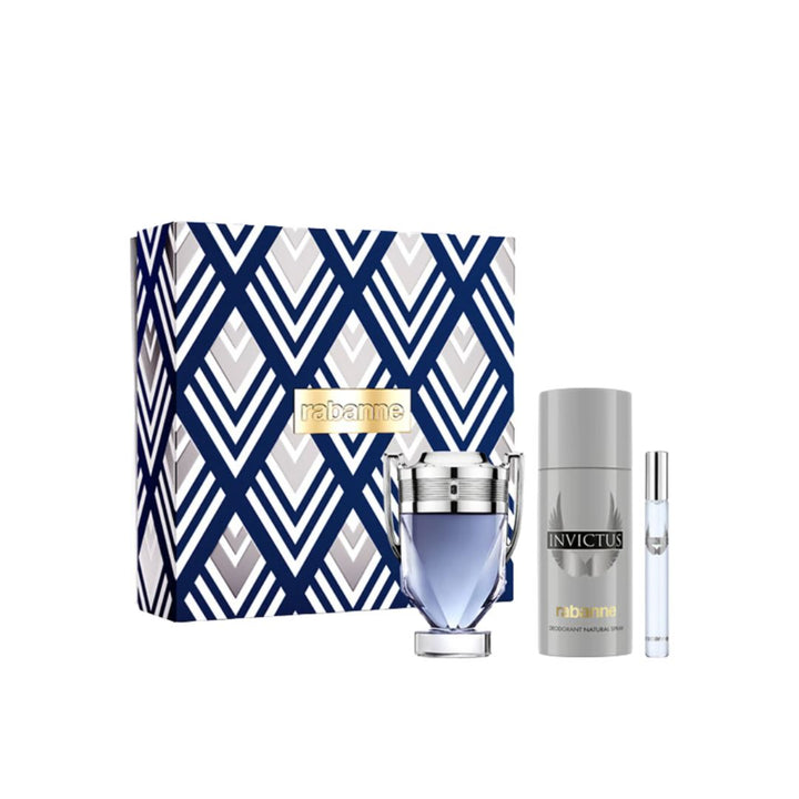 Gift Set: Paco Rabanne Invictus EDT for Him 100ml + Deodorant Spray 150ml + Travel Spray 10ml