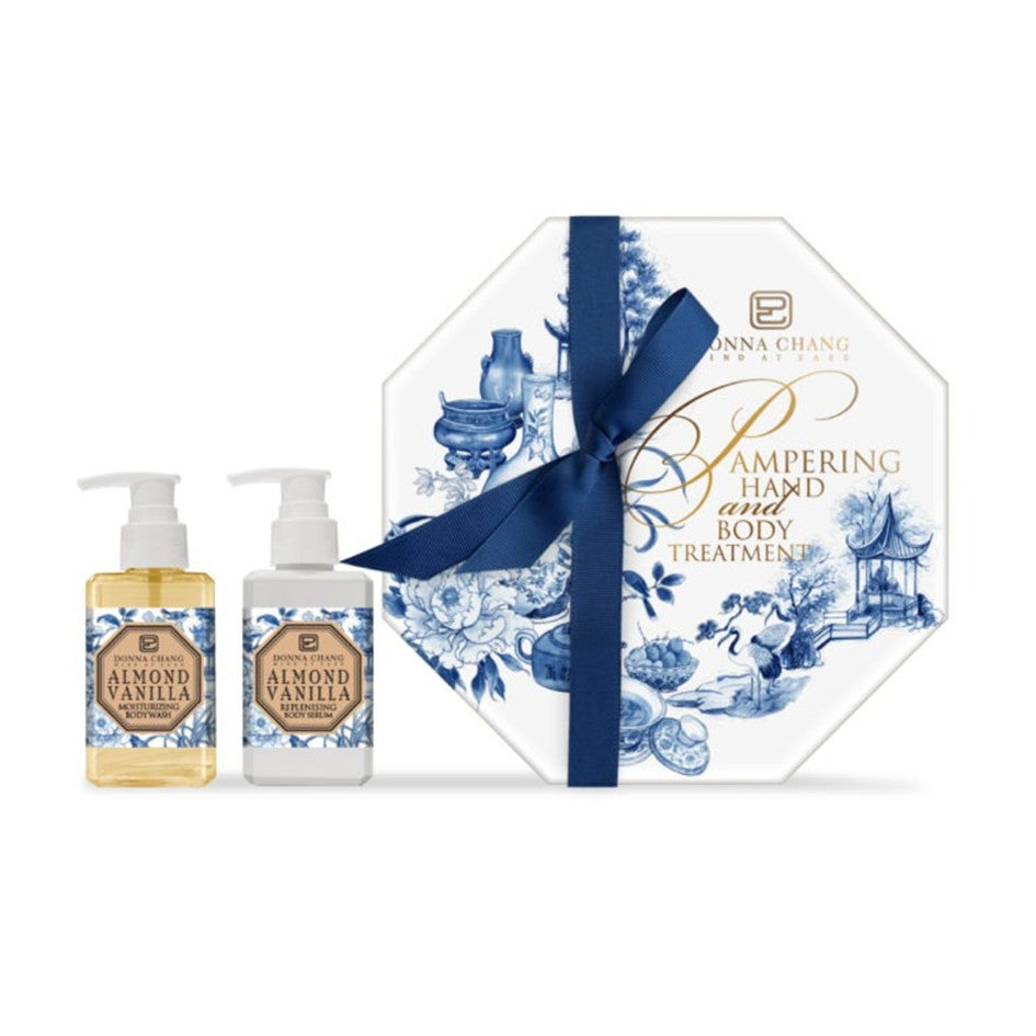 Almond Vanilla Body Treatment Gift Set (Body Cleanser & Body Serum) 100 +100