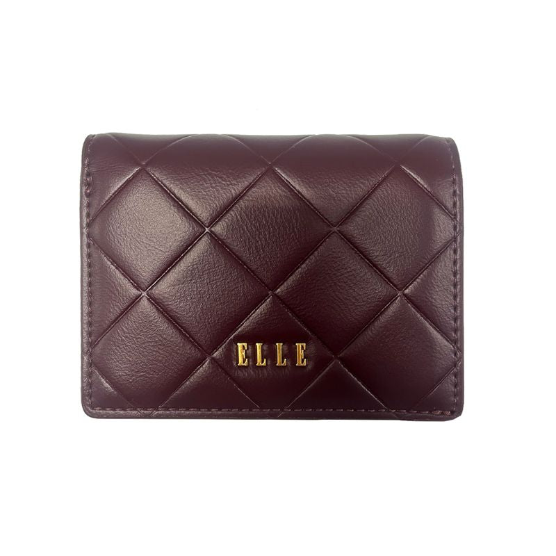 ELLE Joelle short Dual Fold Wallet (Maroon) | Isetan KL Online Store