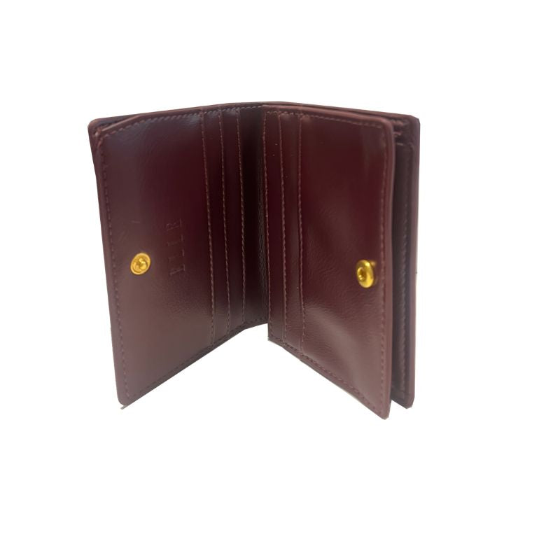 ELLE Joelle short Dual Fold Wallet (Maroon) | Isetan KL Online Store