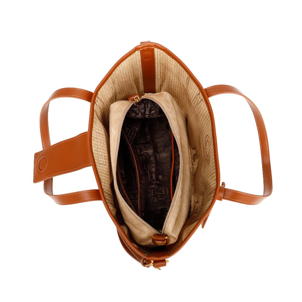 ELLE Zia Tote Bag (Cognac) | Isetan KL Online Store