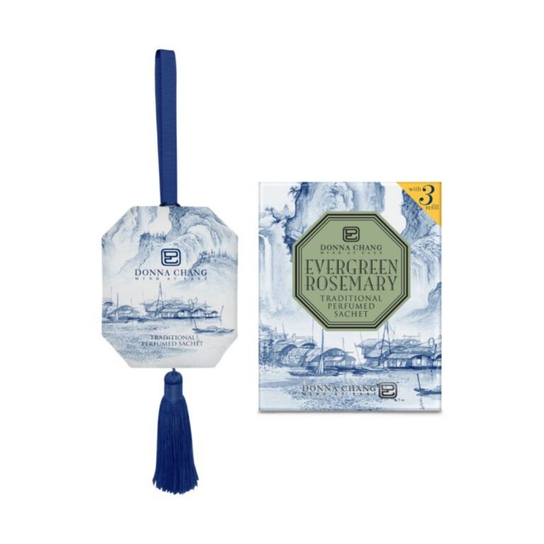 Evergreen Rosemary Perfumed Sachet 63g (with 3ml refill)