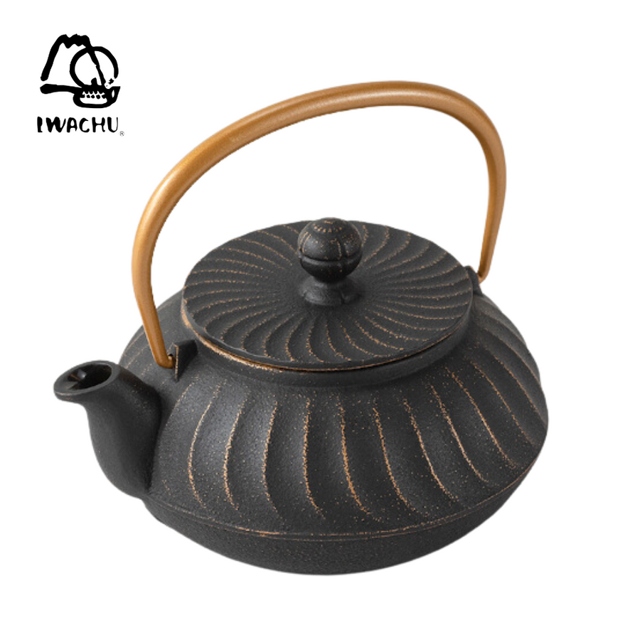 IWACHU Teapot Wave with Tea Strainer 0.65L (Black & Gold) | Isetan KL Online Store