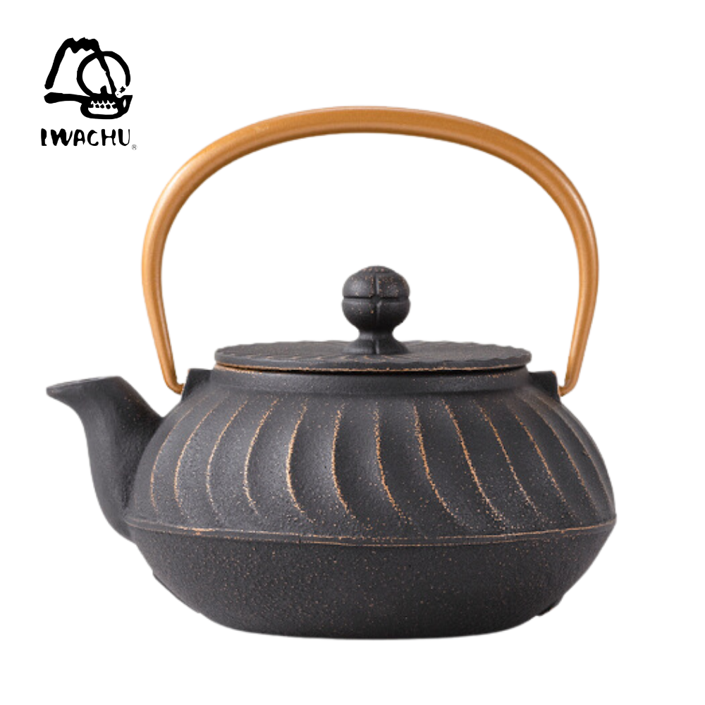 IWACHU Teapot Wave with Tea Strainer 0.65L (Black & Gold) | Isetan KL Online Store