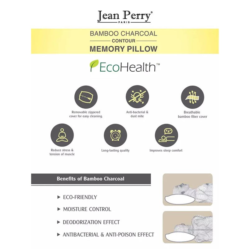 JEAN PERRY Ecohealth Bamboo Charcoal Classic Memory Pillow | Isetan KL Online Store