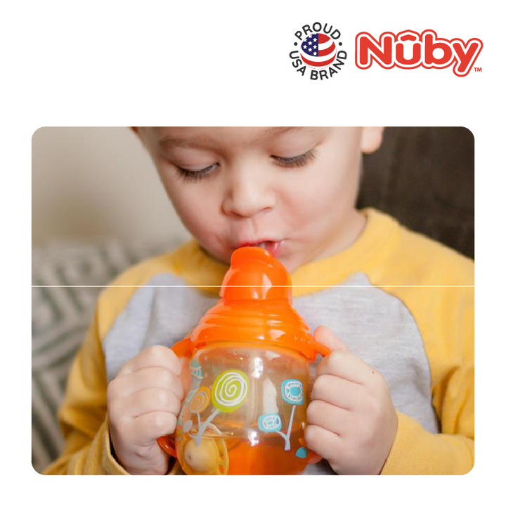 NUBY NB10324 Pinpoint Flip-it Straw Cup Assorted (240ml/8oz) | Isetan KL Online Store