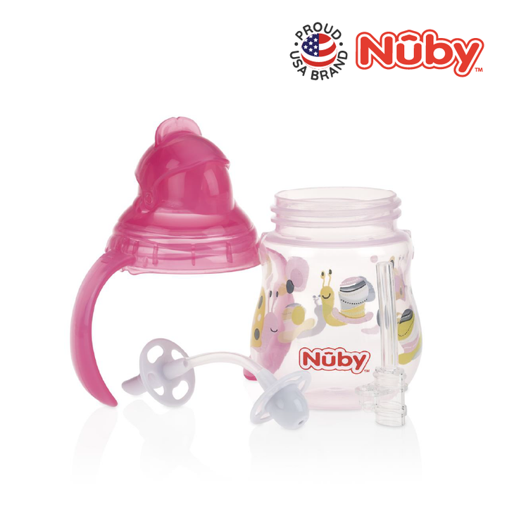 NUBY NB10324 Pinpoint Flip-it Straw Cup Assorted (240ml/8oz) | Isetan KL Online Store