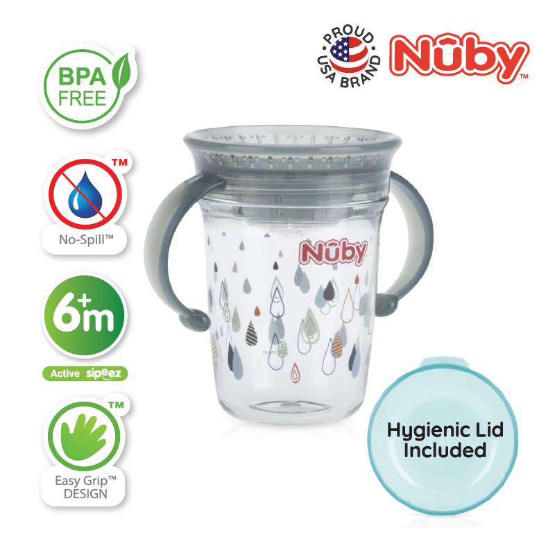 NUBY NB10503 360 Wonder Cup Twin Handle Assorted (240ml/8oz) | Isetan KL Online Store