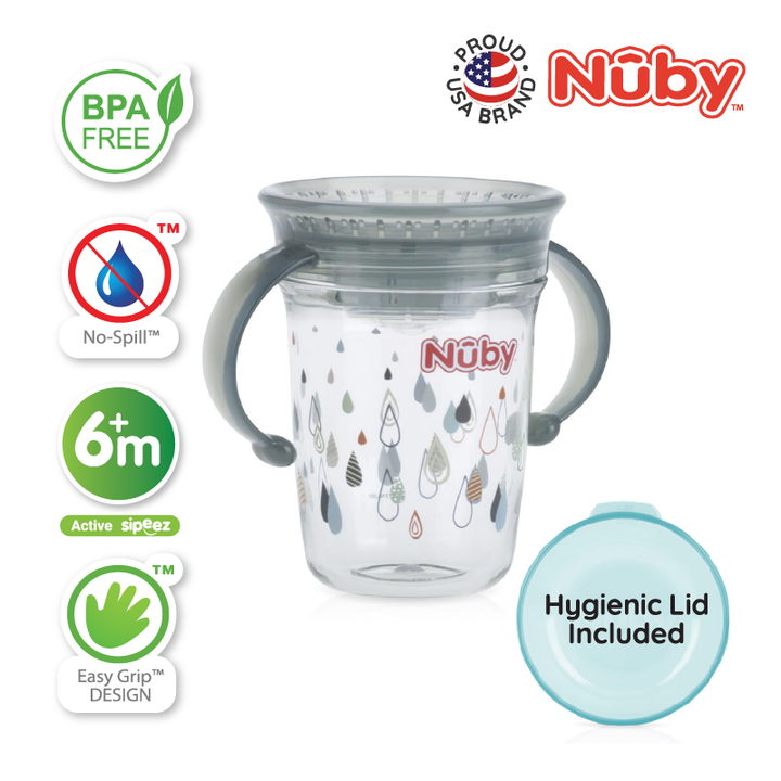 NUBY NB10503 360 Wonder Cup Twin Handle Assorted (240ml/8oz) | Isetan KL Online Store