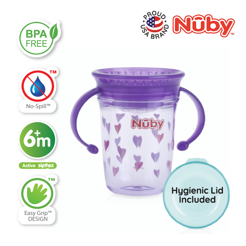 NUBY NB10503 360 Wonder Cup Twin Handle Assorted (240ml/8oz) | Isetan KL Online Store