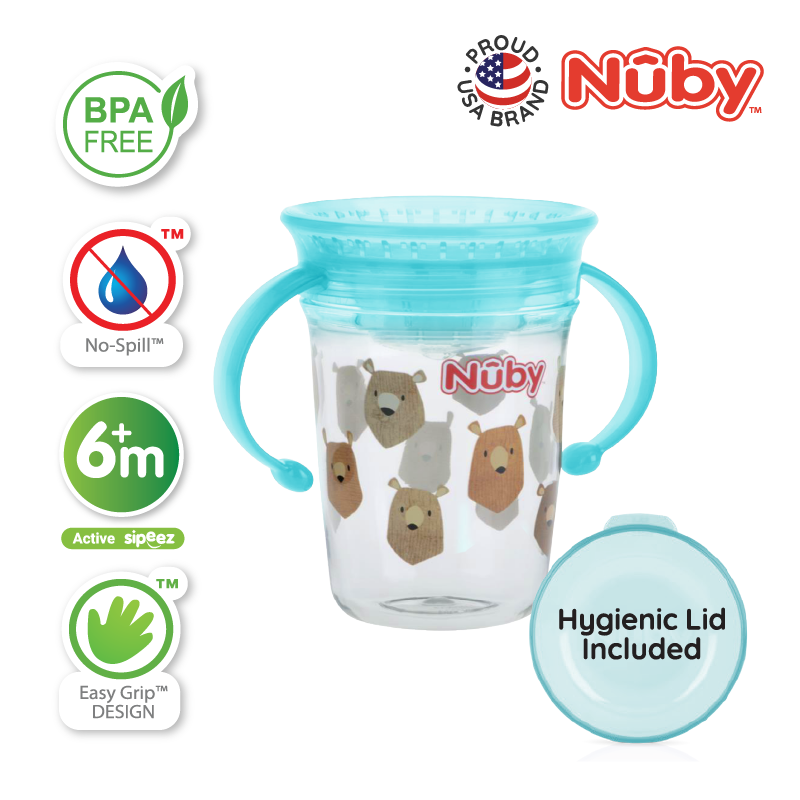 NUBY NB10503 360 Wonder Cup Twin Handle Assorted (240ml/8oz) | Isetan KL Online Store