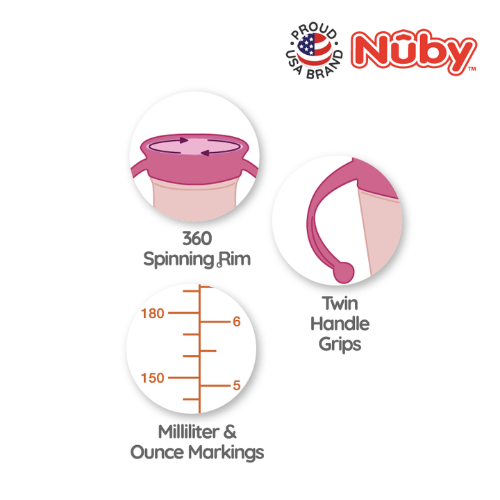 NUBY NB10503 360 Wonder Cup Twin Handle Assorted (240ml/8oz) | Isetan KL Online Store