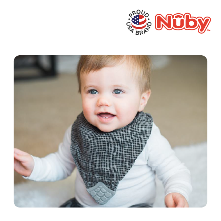 NUBY NB4324 Muslin Bandana Bibs & Teether (2pack) | Isetan KL Online Store