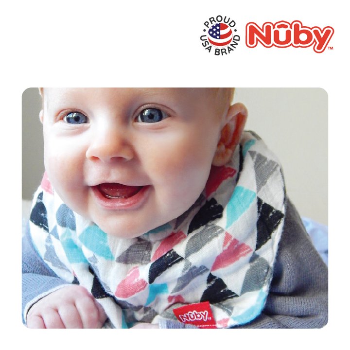 NUBY NB4324 Muslin Bandana Bibs & Teether (2pack) | Isetan KL Online Store