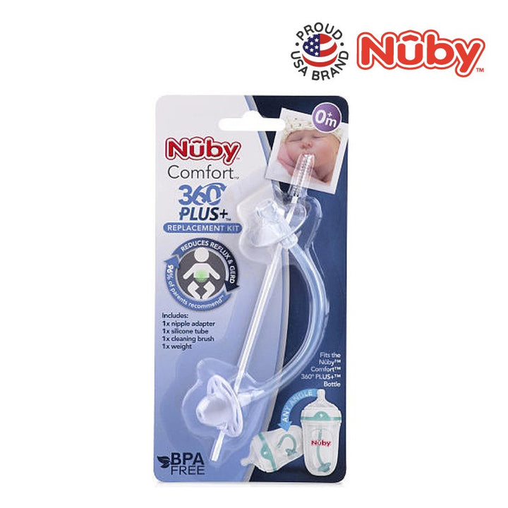 NUBY NB50514 Nuby Comfort Bottles Replacement Kit-1 Weighted Straw 1 Plastic Adapter & 1 Thin Cleansing Brush | Isetan KL Online Store