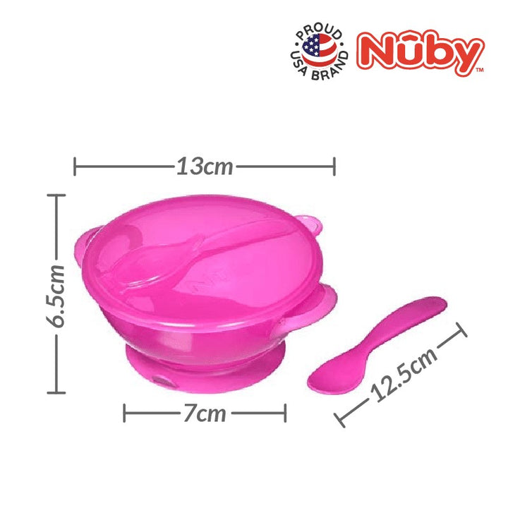 NUBY NB5487 Nuby Garden Fresh Suction Bowl w/Spoon and Lid Assorted | Isetan KL Online Store