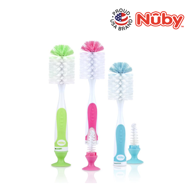 NUBY NB5523 Bottle Brush & Nipple Brush Assorted (1pc) | Isetan KL Online Store