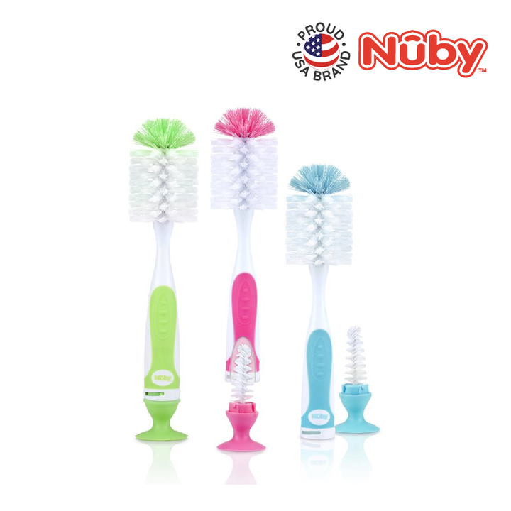 NUBY NB5523 Bottle Brush & Nipple Brush Assorted (1pc) | Isetan KL Online Store