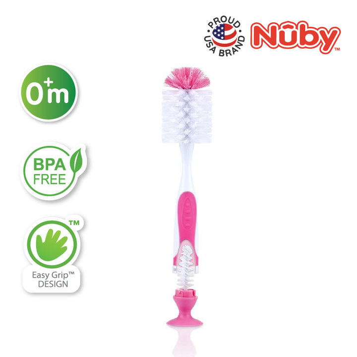 NUBY NB5523 Bottle Brush & Nipple Brush Assorted (1pc) | Isetan KL Online Store