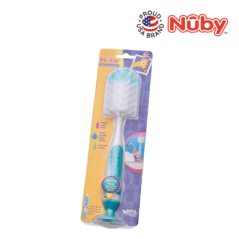 NUBY NB5523 Bottle Brush & Nipple Brush Assorted (1pc) | Isetan KL Online Store