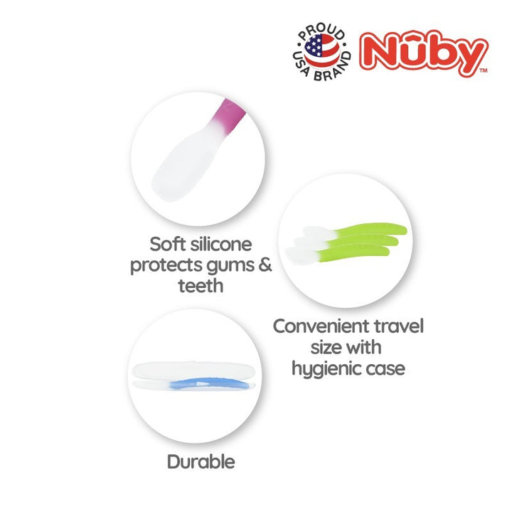 NUBY NB5560 Nuby Garden Fresh Silicone Spoon with Hygenic Case Assorted (1pc) | Isetan KL Online Store