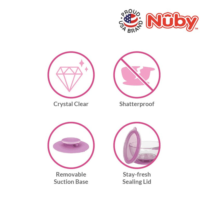NUBY NB5663 Nuby Tritan Bowl With Suction Base and Lid | Isetan KL Online Store