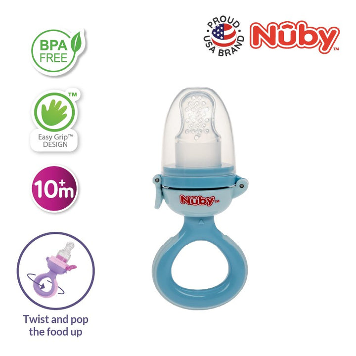 NUBY NB5681 Nuby Twist Squeeze Feeder with Silicone Nipple and Hygienic Cover Assorted | Isetan KL Online Store