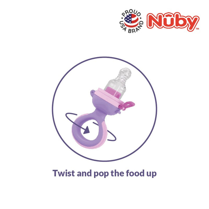 NUBY NB5681 Nuby Twist Squeeze Feeder with Silicone Nipple and Hygienic Cover Assorted | Isetan KL Online Store