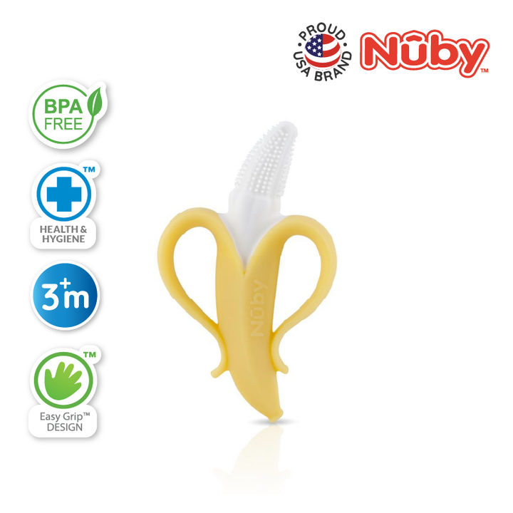 NUBY NB782 Toothbrush Banana 360 Degree Bristles Assorted (1pc) | Isetan KL Online Store