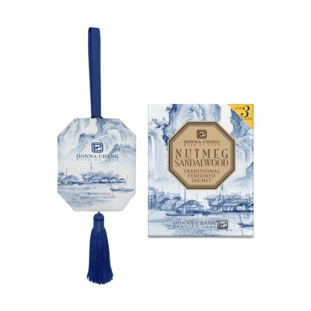 Nutmeg Sandalwood Perfumed Sachet 63g (with 3ml refill)