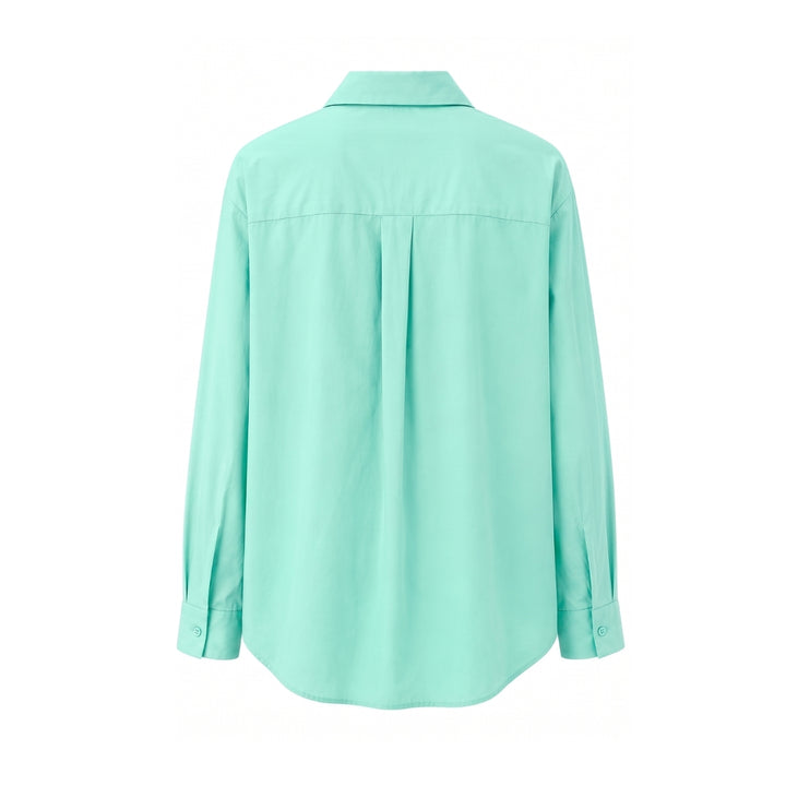 Hidden Button Blouse (Light Blue)