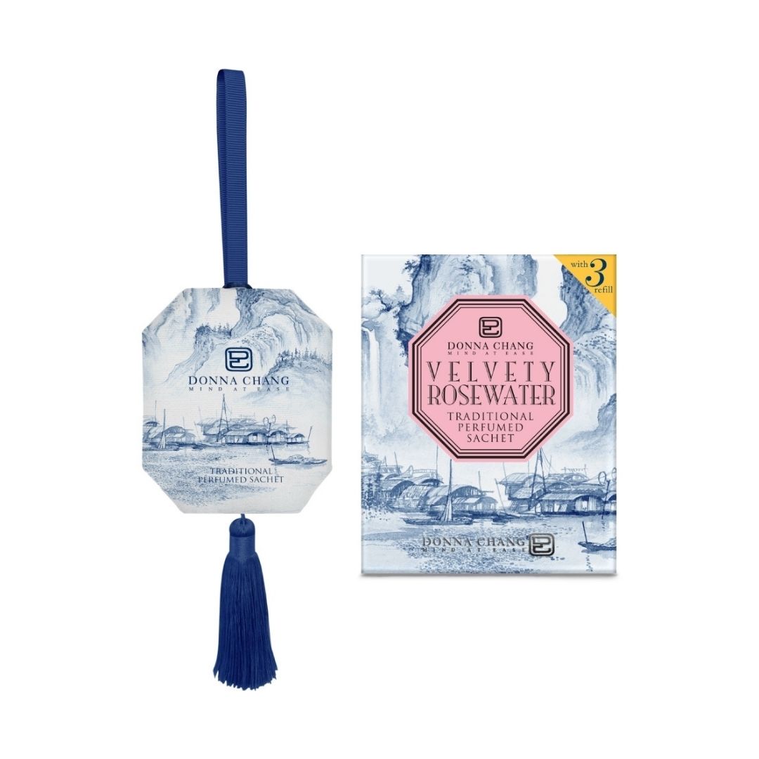 Velvety Rosewater Perfumed Sachet 63g (with 3ml refill)