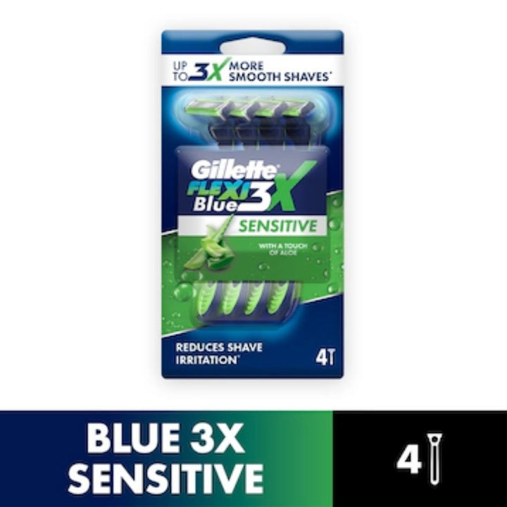 Flexi Blue 3X Sensitive Disposable Razor 4s
