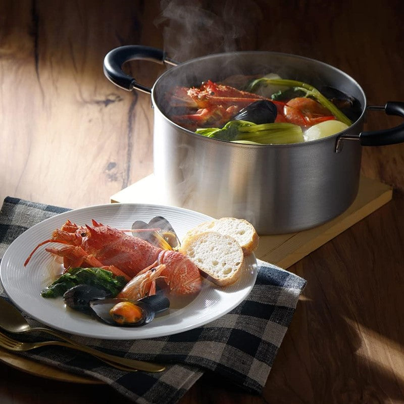 YOSHIKAWA Cook Easy Stainless Steel Two Handed Pan 22cm | Isetan KL Online Store