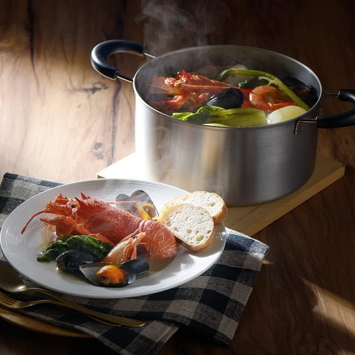 YOSHIKAWA Cook Easy Stainless Steel Two Handed Pan 22cm | Isetan KL Online Store