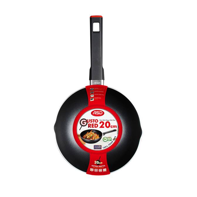 ASD Gusto Red Deep Wok Pan (16-30cm) | Isetan KL Online Store