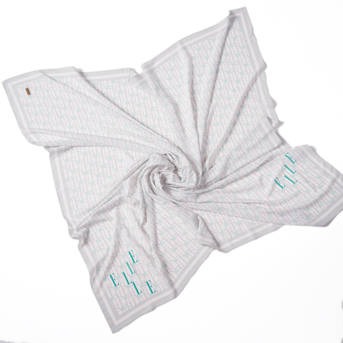 ELLE Believe in Yourself Square Scarf (Glacier Grey) | Isetan KL Online Store