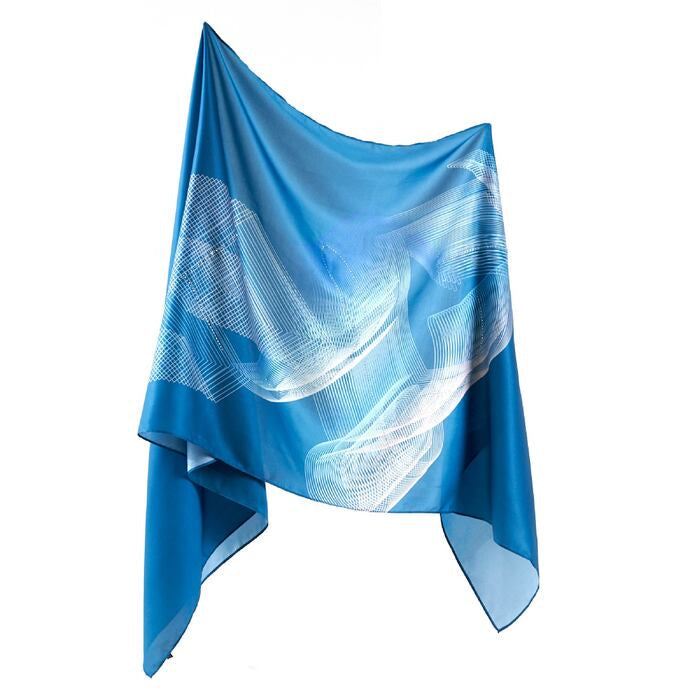 ELLE Dancing Elle Shawl (Marine Blue) | Isetan KL Online Store