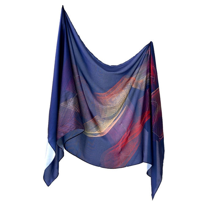 ELLE Dancing Elle Shawl (Midnight Blue) | Isetan KL Online Store