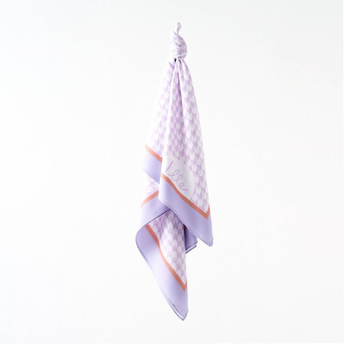 ELLE Hidden Elle Square Scarf (Lilac Marble) | Isetan KL Online Store