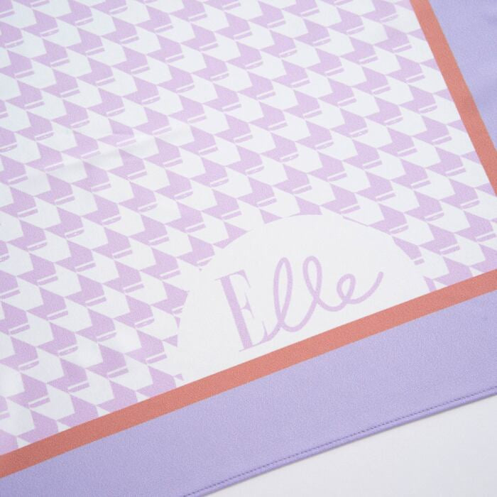 ELLE Hidden Elle Square Scarf (Lilac Marble) | Isetan KL Online Store