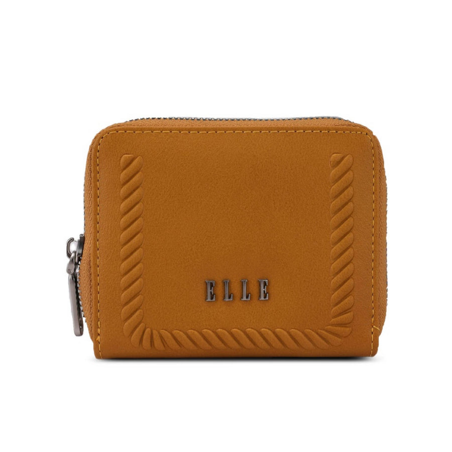 ELLE Rae short Zip around wallet (Mustard) | Isetan KL Online Store
