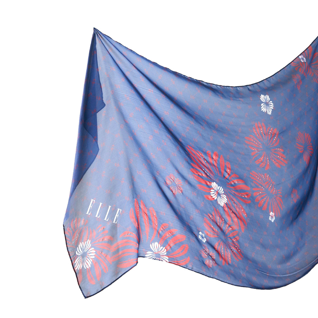 ELLE The Straits Shawl (Midnight Blue) | Isetan KL Online Store