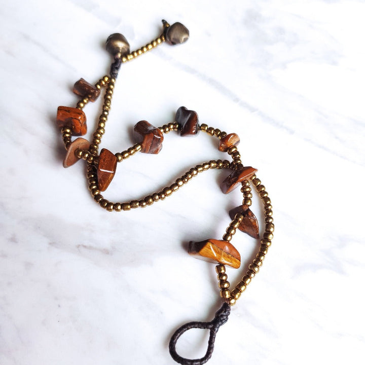 ER BY ERVY Natural Tiger Eye's Gemstone Chip Chain Bracelet | Isetan KL Online Store