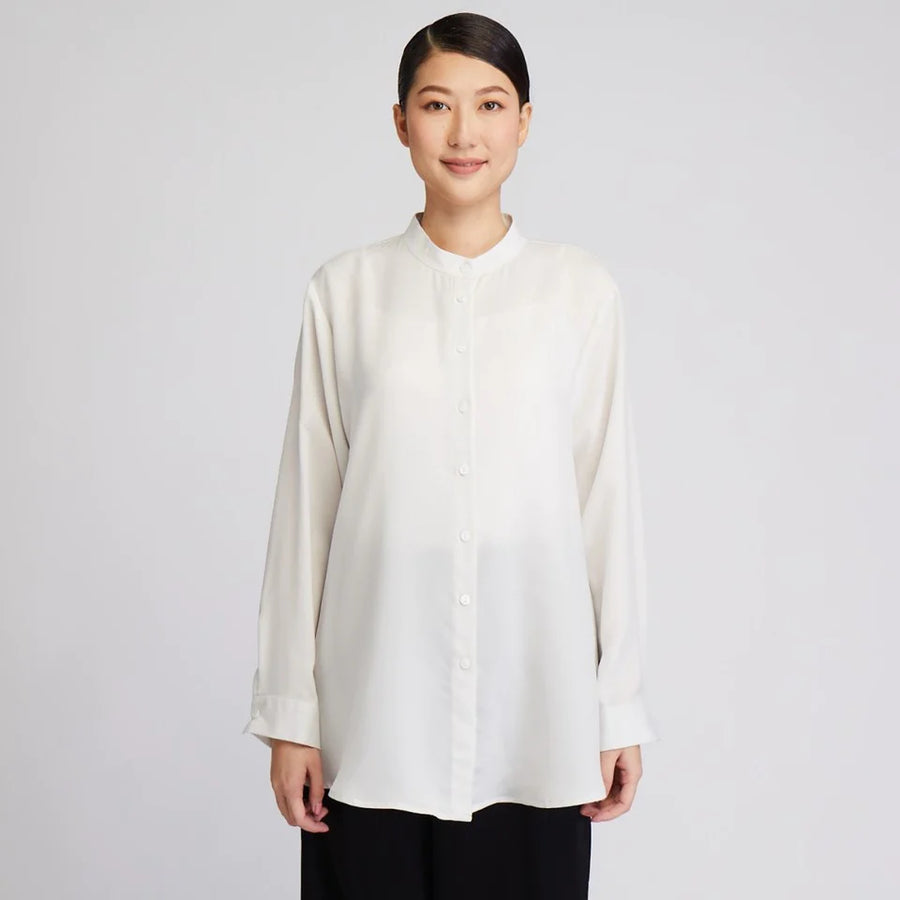 TOTAL WOMEN Satin Shirt Blouse (White) | Isetan KL Online Store